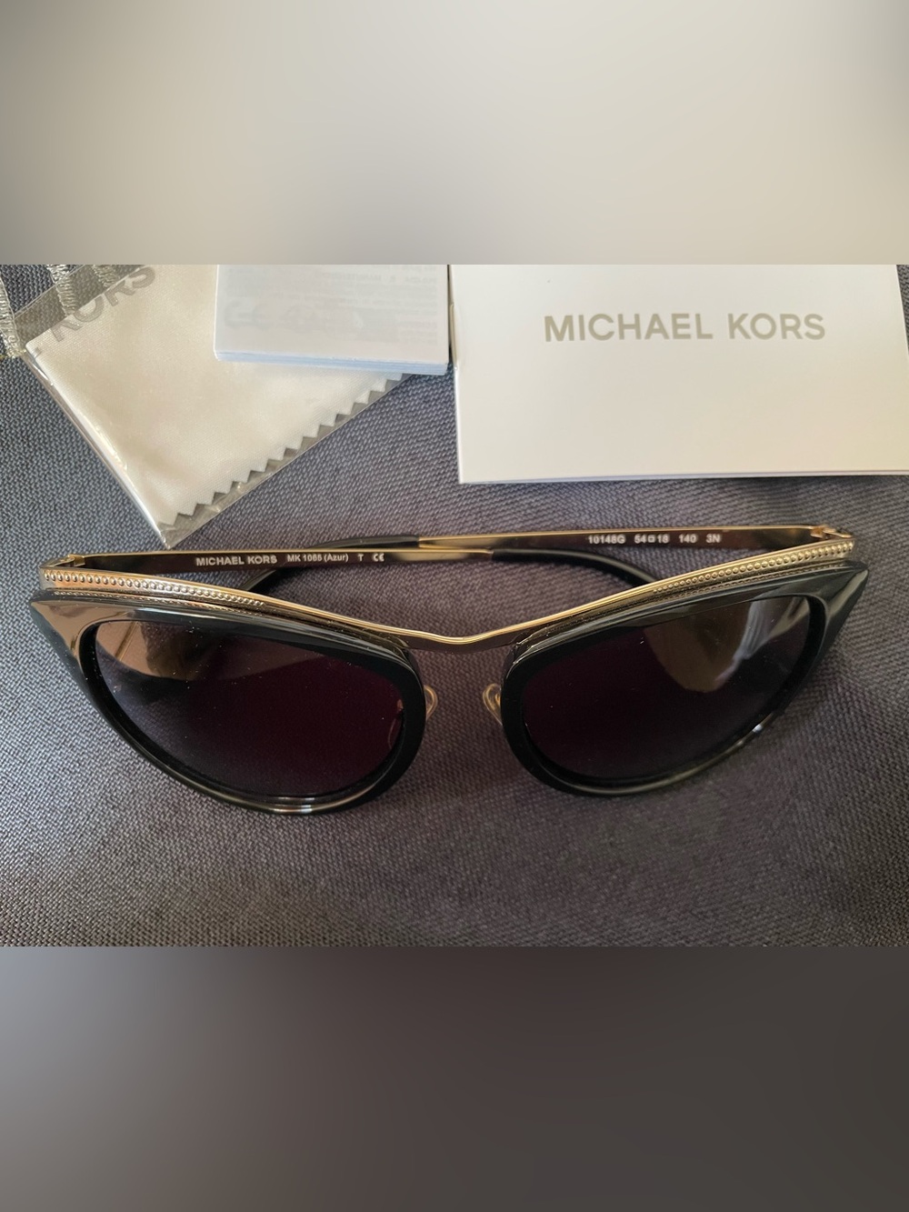 Michael Kors Black and Gold Cat-Eye Sunglasses
